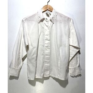 JG Hook shirt VTG retro victorian renacience embroidered cotton linen women 6